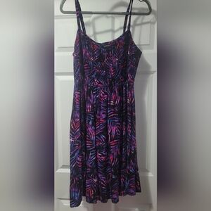 Torrid Multicolor Leaf Print Midi Dress